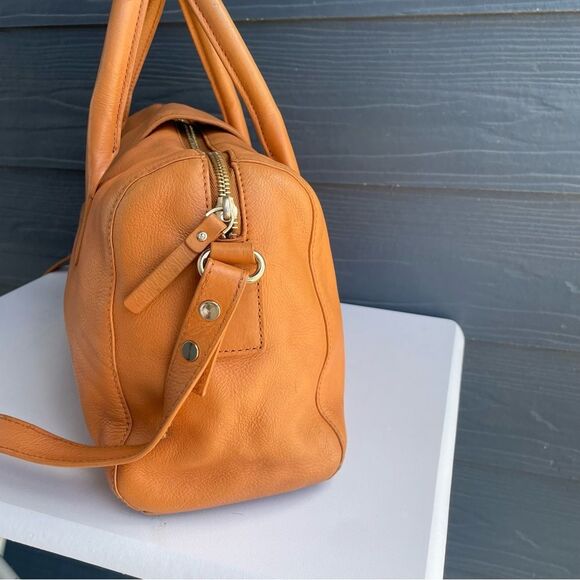 KATE SPADE Tan Leather Chrystie Street Leila Boston Turnlock Satchel Tote Knott - Picture 6 of 10